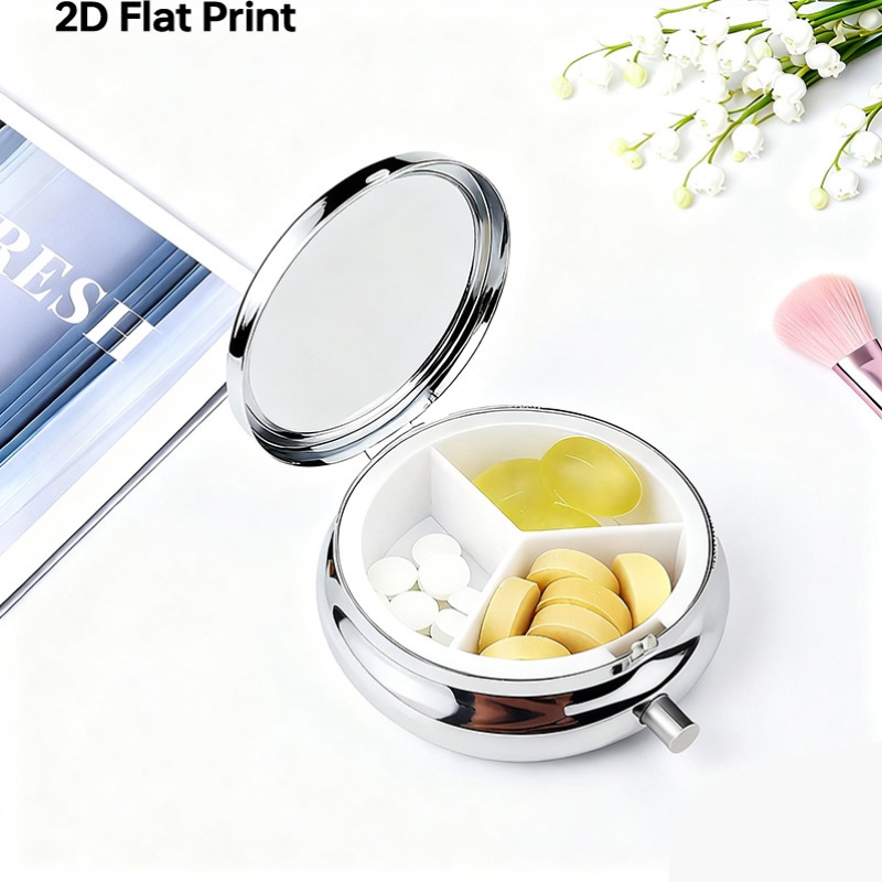 1pc flat portable round metal  - Travel Accessories As Gifts recension och pris