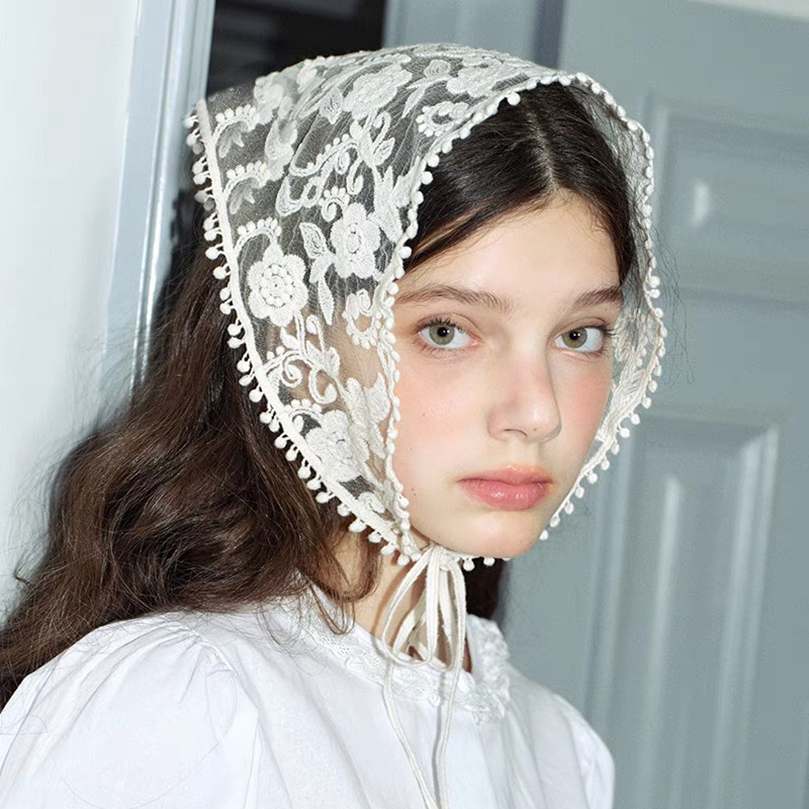White Woven Floral Lace Hair S - Travel Accessories Aesthetic recension och pris