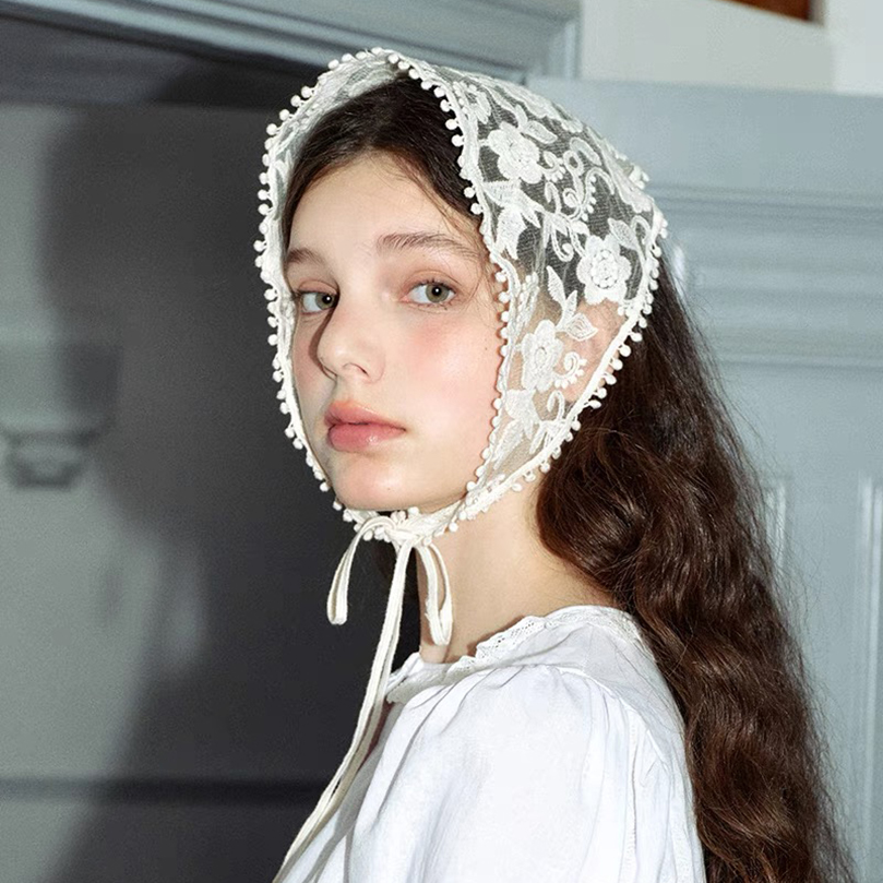 White Woven Floral Lace Hair S - Travel Accessories Aesthetic recension och pris