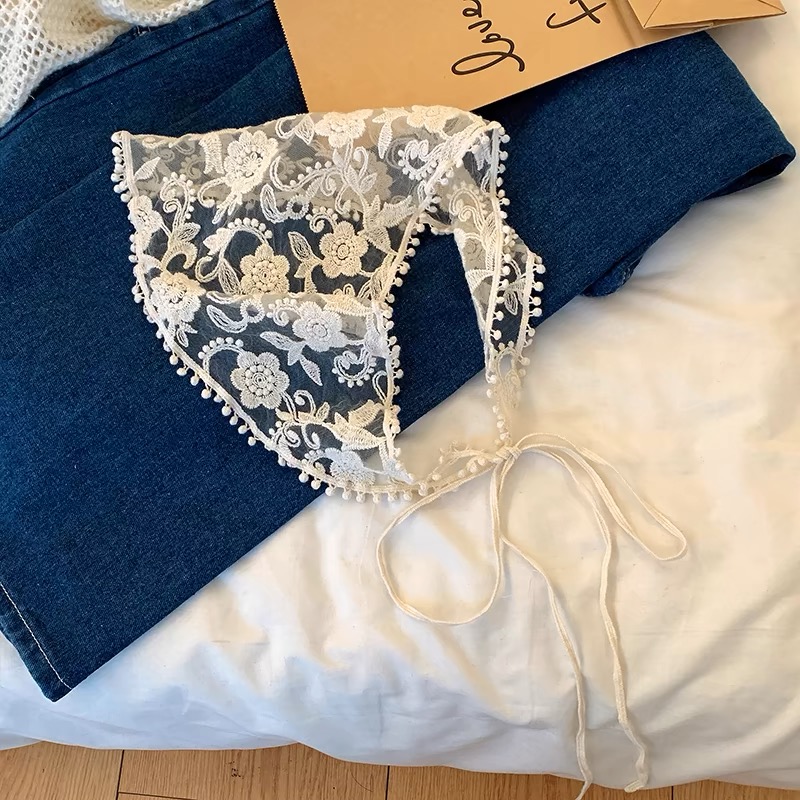 White Woven Floral Lace Hair S - Travel Accessories Aesthetic recension och pris
