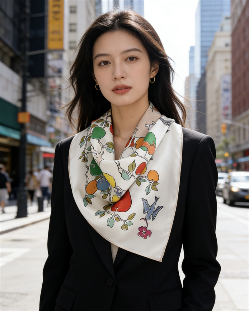 AB Faced Print Silk Scarf 18MM - Travel Accessories Aesthetic recension och pris