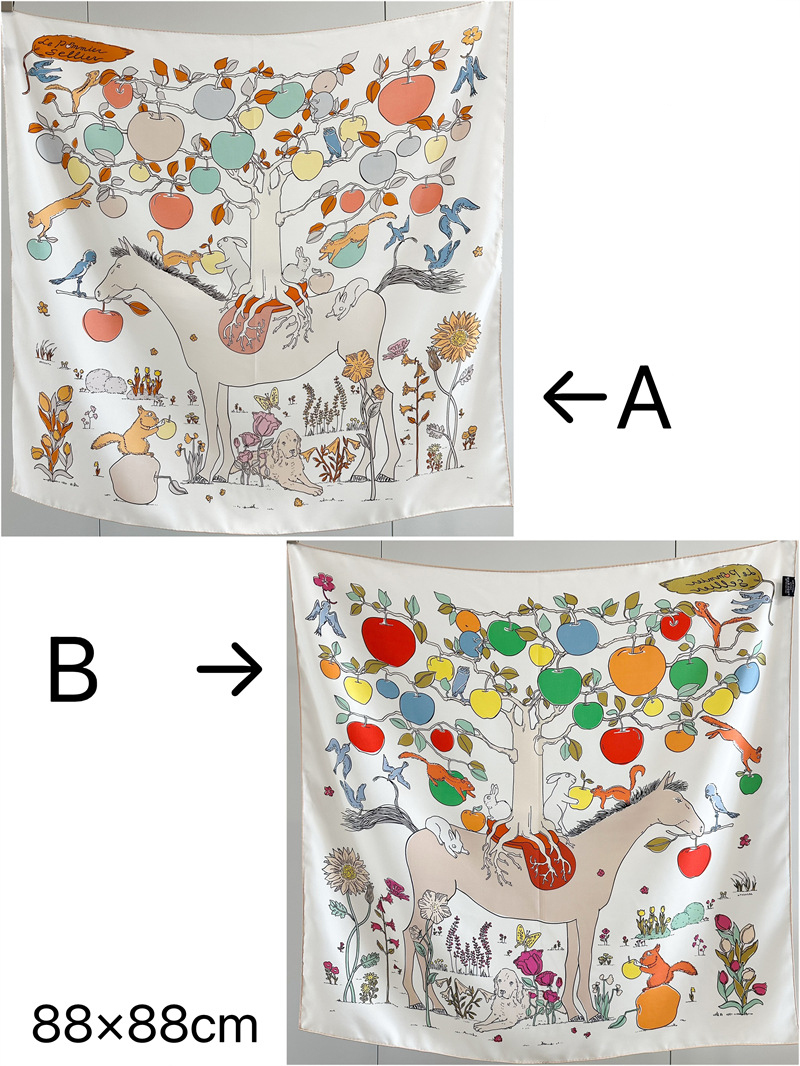 AB Faced Print Silk Scarf 18MM - Travel Accessories Aesthetic recension och pris