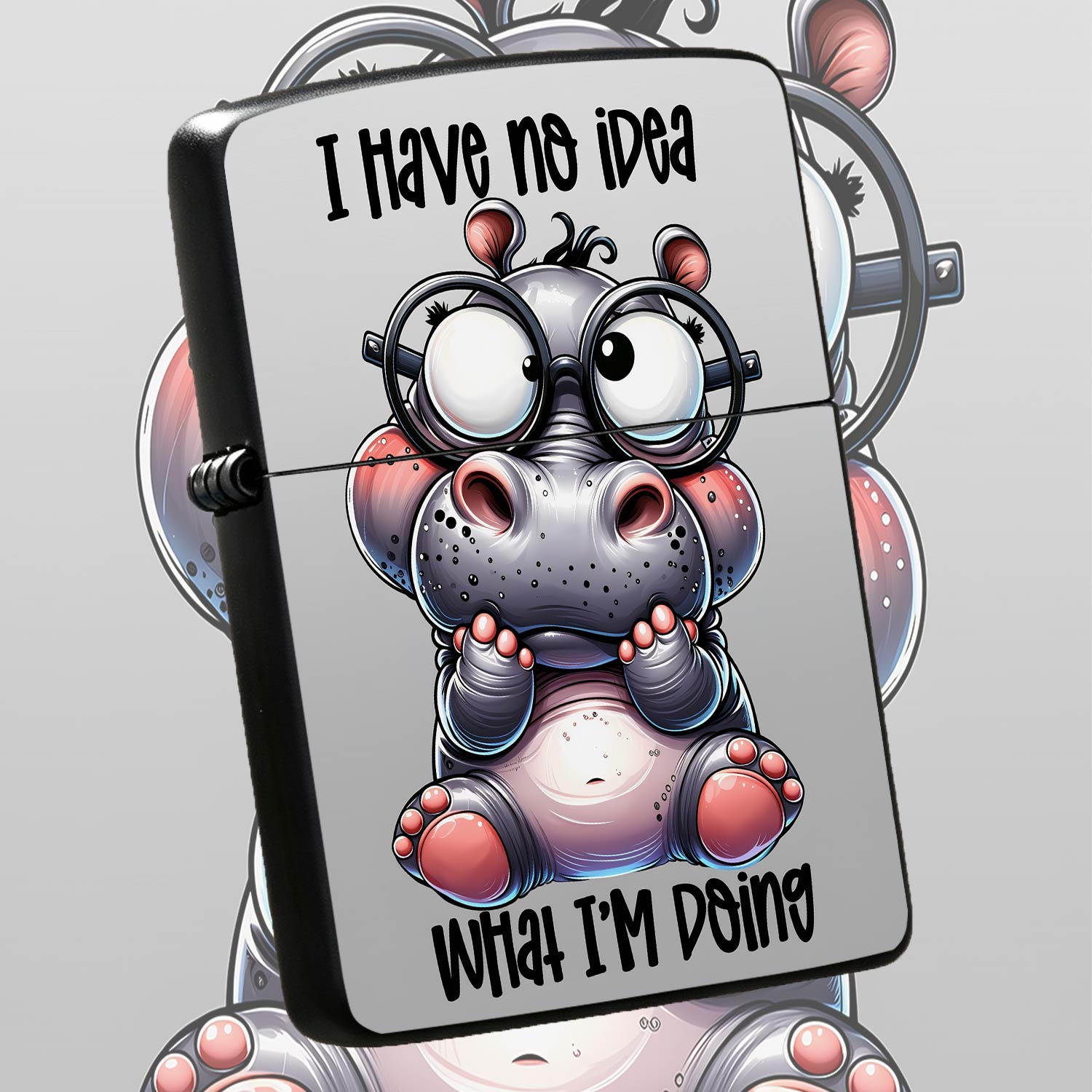 Cute Hippo Pattern Lighter Fun - Travel Accessories Ideas recension och pris