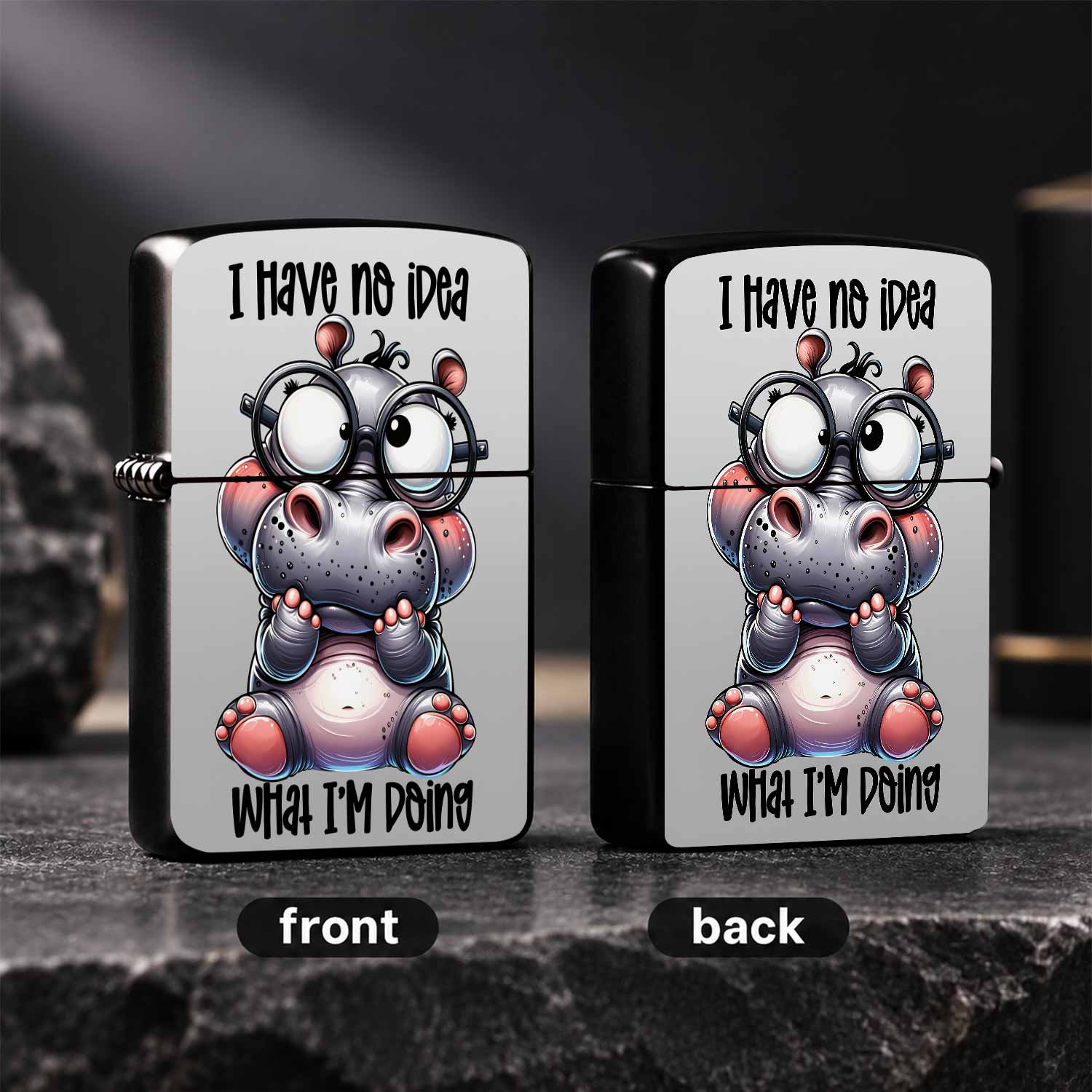 Cute Hippo Pattern Lighter Fun - Travel Accessories Ideas recension och pris