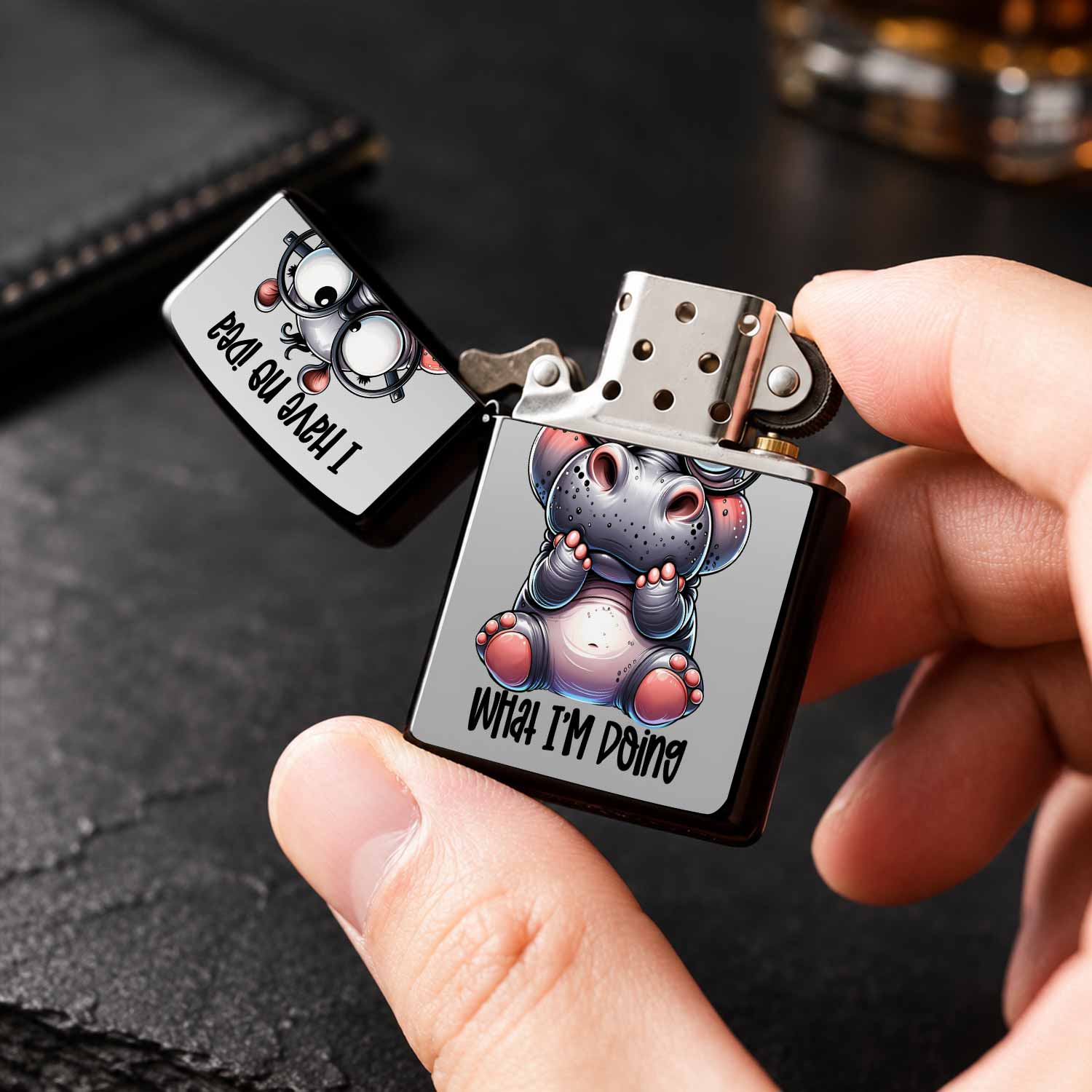 Cute Hippo Pattern Lighter Fun - Travel Accessories Ideas recension och pris